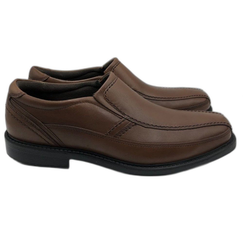 Rockport NIB Men's Brown Leather Slip On Comfort Casual Dress Shoes Size 9 - Picture 6 of 12
